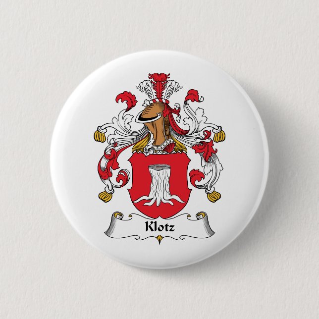 Klotz Family Crest 2 Inch Round Button (Front)