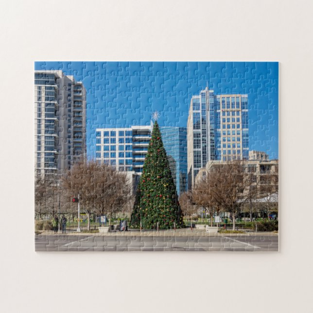 Klyde Warren Dallas Christmas Jigsaw Puzzle (Horizontal)