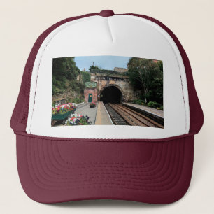 Knaresborough train tunnel trucker hat