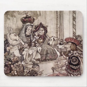Knave before the King and Queen of Hearts Mouse Pad