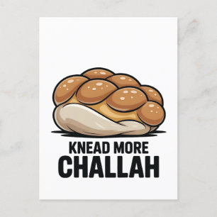 Knead More Challah Jewish Jew Baking Invitation Postcard