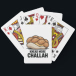 Knead More Challah Jewish Jew Baking Playing Cards<br><div class="desc">Challah Bread Pun,  Kneading Dough Humour,  Jewish Baking Meme,  Hanukkah Funny,  Bread Lover Gift,  Festive Judaism,  Hanukkah 2025,  Bakery Humour,  Challah Obsession,  Dough Joke</div>