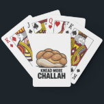 Knead More Challah Jewish Jew Baking Playing Cards<br><div class="desc">Challah Bread Pun, Kneading Dough Humour, Jewish Baking Meme, Hanukkah Funny, Bread Lover Gift, Festive Judaism, Hanukkah 2025, Bakery Humour, Challah Obsession, Dough Joke</div>