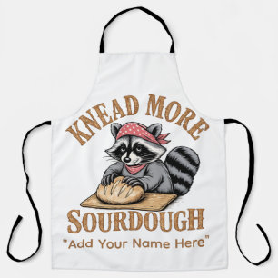 Knead More Sourdough Shirt, Funny Raccoon Baker  Apron