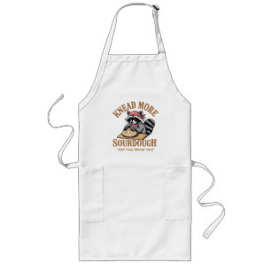 Knead More Sourdough Shirt, Funny Raccoon Baker  Long Apron