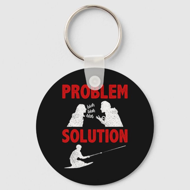 Knee Boarding Aquatic Sport Problem Solution Hobby Keychain (Front)