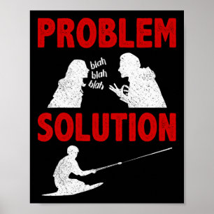 Knee Boarding Aquatic Sport Problem Solution Hobby Poster
