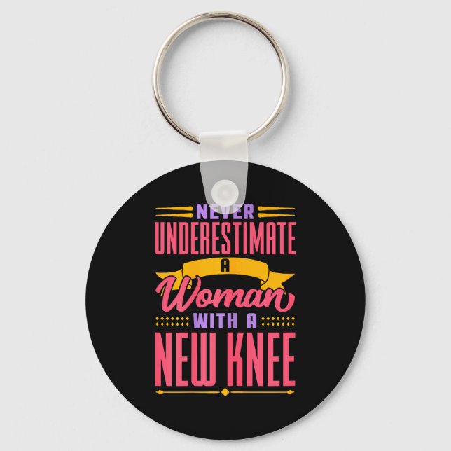 Knee Replacement For Women New Knee Surgery Recove Keychain (Front)