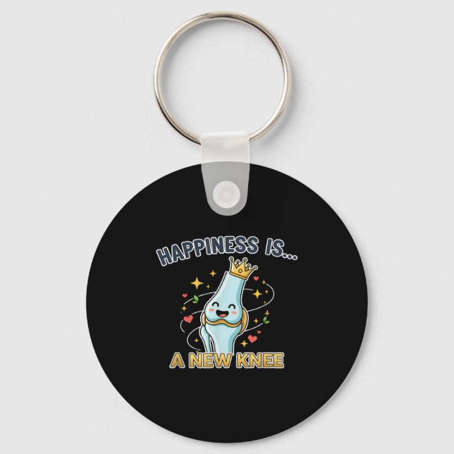 Knee Replacement Surgery Hapness Is A New Knee Rec Keychain (Front)