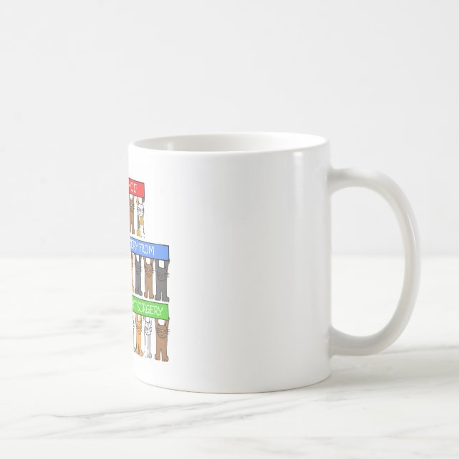 Knee Replacement Surgery Recovery Cute Cats. Coffee Mug (Right)