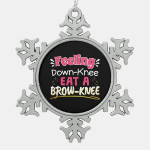 Knee Surgery Feeling Dow-knee Eat Brow-knee Snowflake Pewter Christmas Ornament