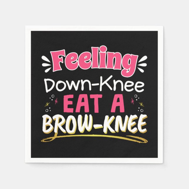 Knee Surgery Positivity Pun - Cute Brownie Napkin (Front)