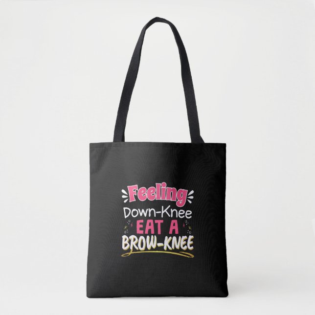 Knee Surgery Positivity Pun - Cute Brownie Tote Bag (Front)