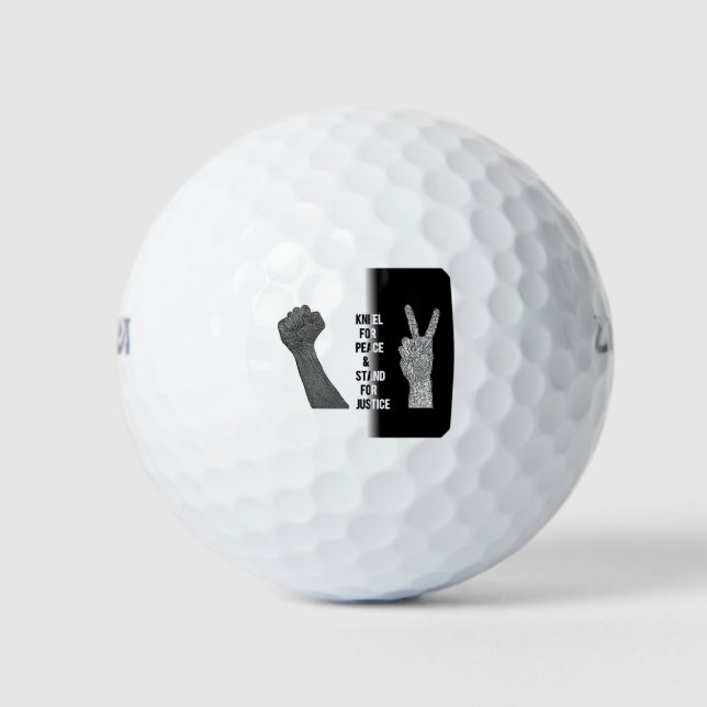 Kneel for Peace and Stand for Justice Golf Balls (Front)