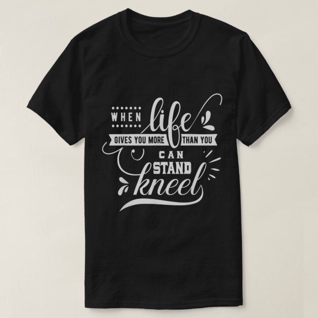 Kneel Prayer Warrior Hands Jesus Christ Faith Pray T-Shirt (Design Front)