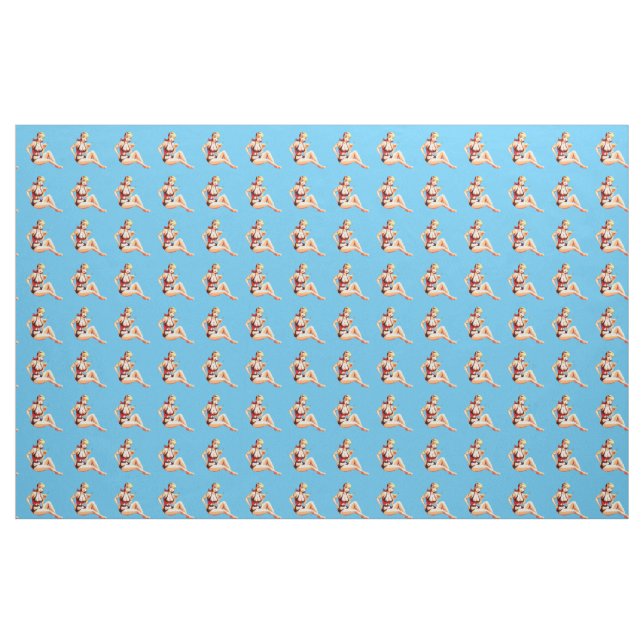 Kneeling Blonde Bikini Model Thunder_Cove Fabric (Yard)