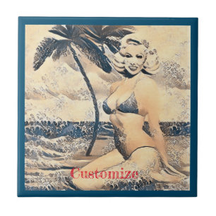 Kneeling Blonde Bikini Model Thunder_Cove Tile