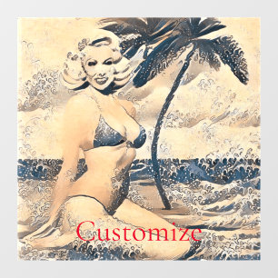 Kneeling Blonde Bikini Model Thunder_Cove Window Cling