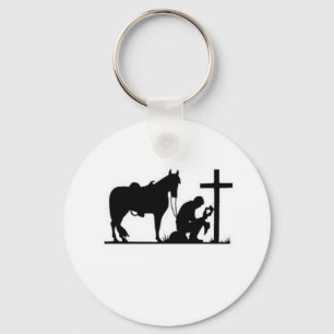 Kneeling Cowboy Keychain