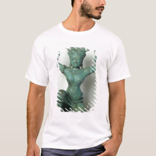 Kneeling feminine figure  used to support a T-Shirt