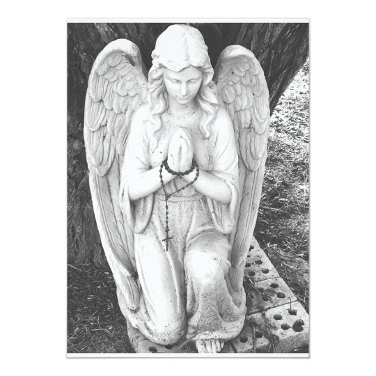Kneeling guardian angel card