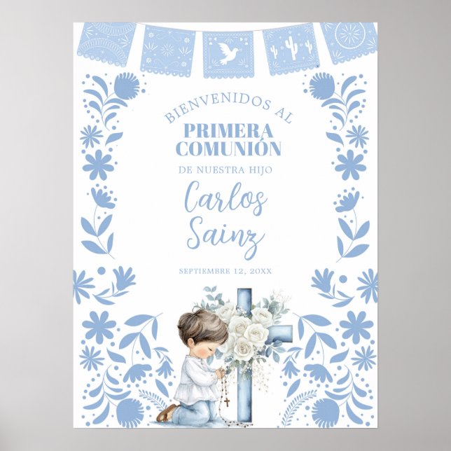 Kneeling Primera Comunion Poster (Front)