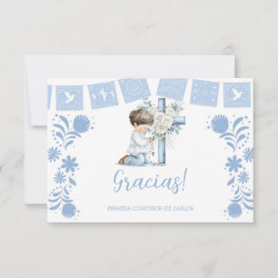 Kneeling Primera Comunion Thank You Card
