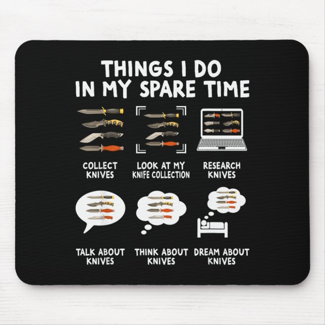 Knife Collector Maker Bladesmith Blacksmith Knives Mouse Pad (Front)