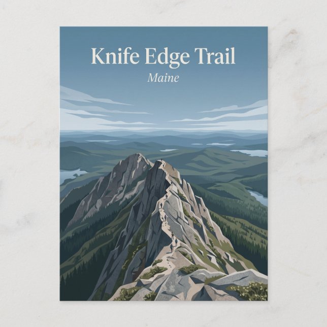 Knife Edge Trail, Katahdin Maine Postcard (Front)