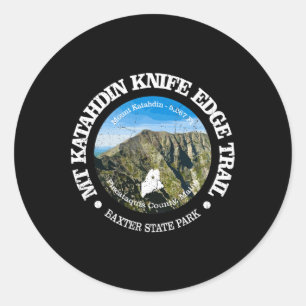 Knife Edge Trail Vintage Mount Katahdin Mountain H Classic Round Sticker