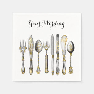 Knife fork spoon cutlery napkin