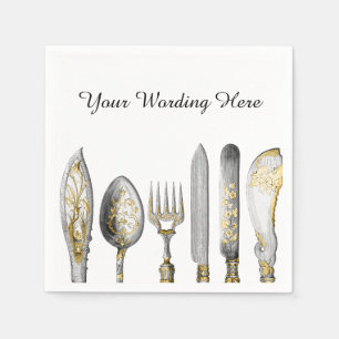 Knife fork spoon cutlery napkin