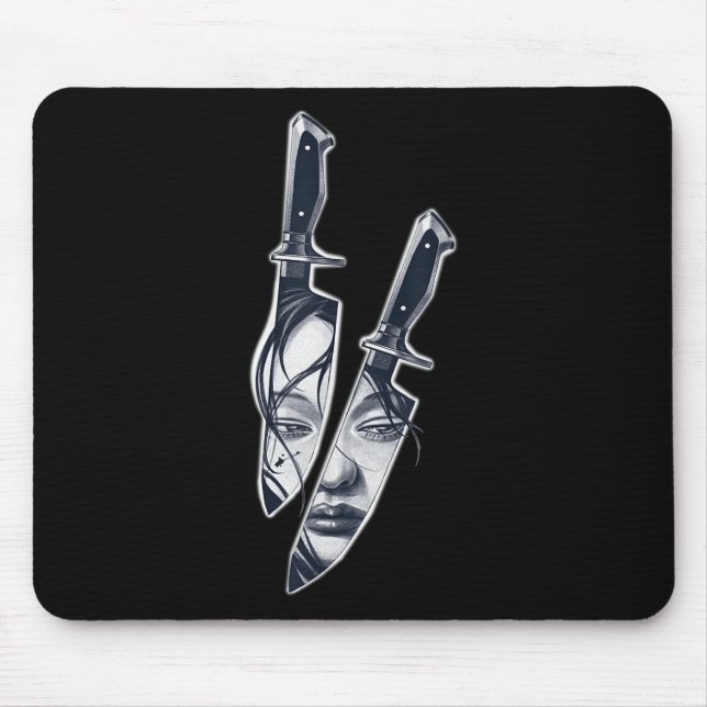 Knife Girl Tattoo  Mouse Pad (Front)
