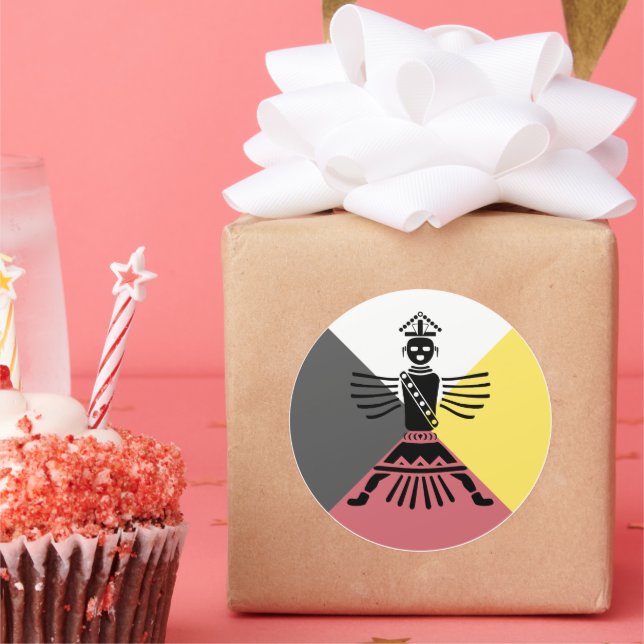 knifewing warrior four directions classic round sticker (Party)