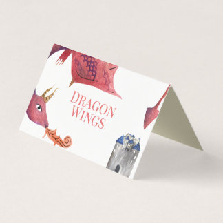 Knight and Dragon Food Tent Card