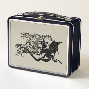 Knight and Dragon Metal Lunchbox