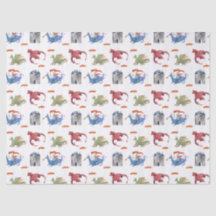 Knight and Dragon Tissue Wrapping Paper