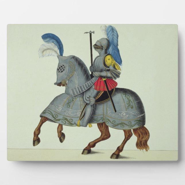 Knight and horse in armour, plate from 'A History Plaque (Front)