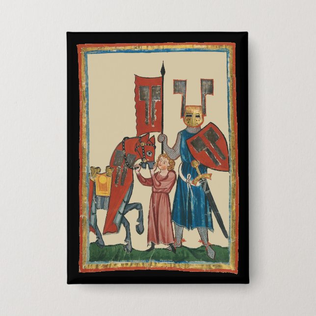 Knight and Squire, 14th Century Medieval Art (Front)