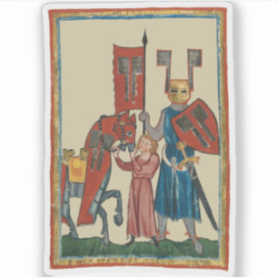 Knight and Squire, 14th Century Medieval Art