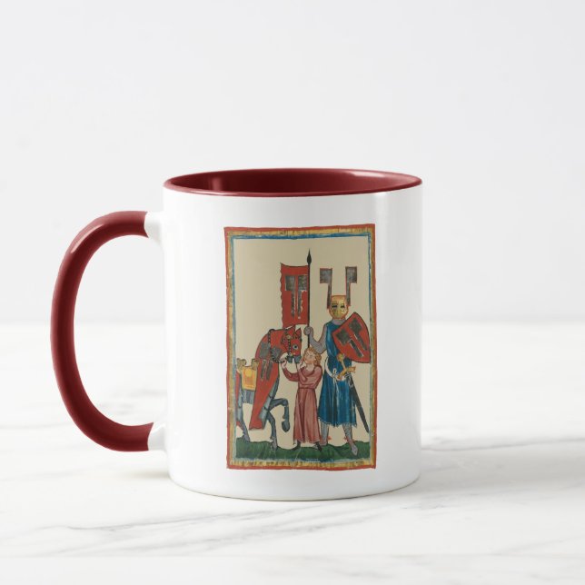 Knight and Squire, 14th Century Medieval Art Mug (Left)