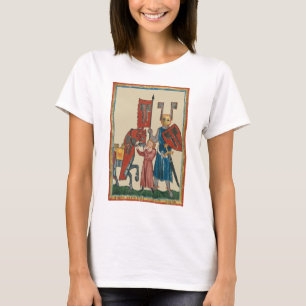 Knight and Squire, 14th Century Medieval Art T-Shirt