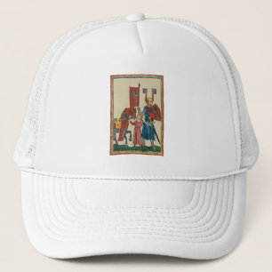 Knight and Squire, 14th Century Medieval Art Trucker Hat