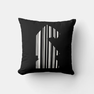 KNIGHT BAR CODE Chess Piece Pattern Design Throw Pillow