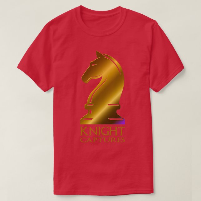 Knight Captures Chess Player  T-Shirt (Design Front)