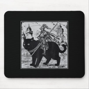 Knight Cat Rider Vintage 90s Medieval Knight Ridin Mouse Pad