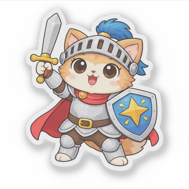 Knight Cat Sticker (Front)