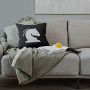 Knight Chess Piece Throw Pillow