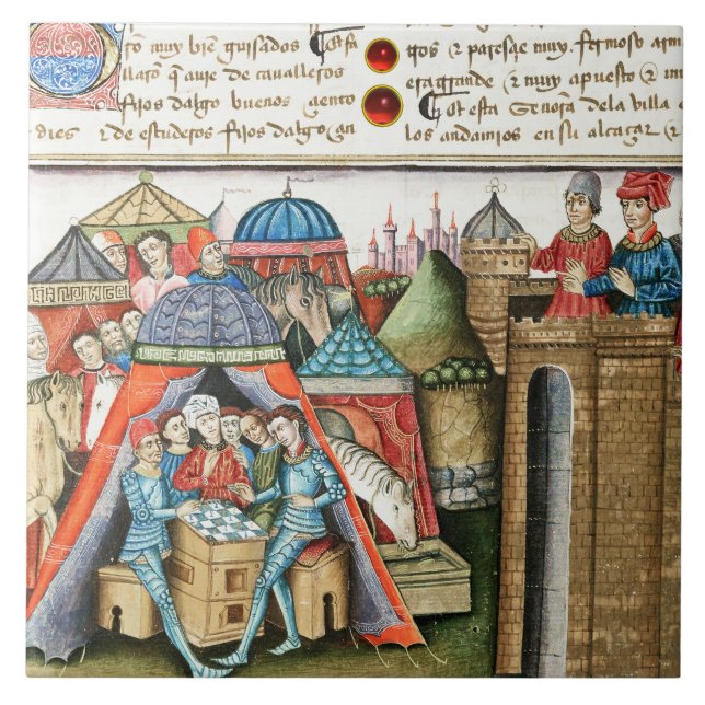 Knight Cifar Watches the Enemy Camp Play Chess  Tile (Front)