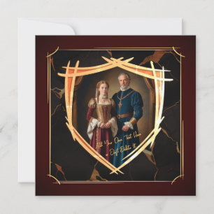 Knight Coat of Arms Medieval Old Fashioned Holiday Card